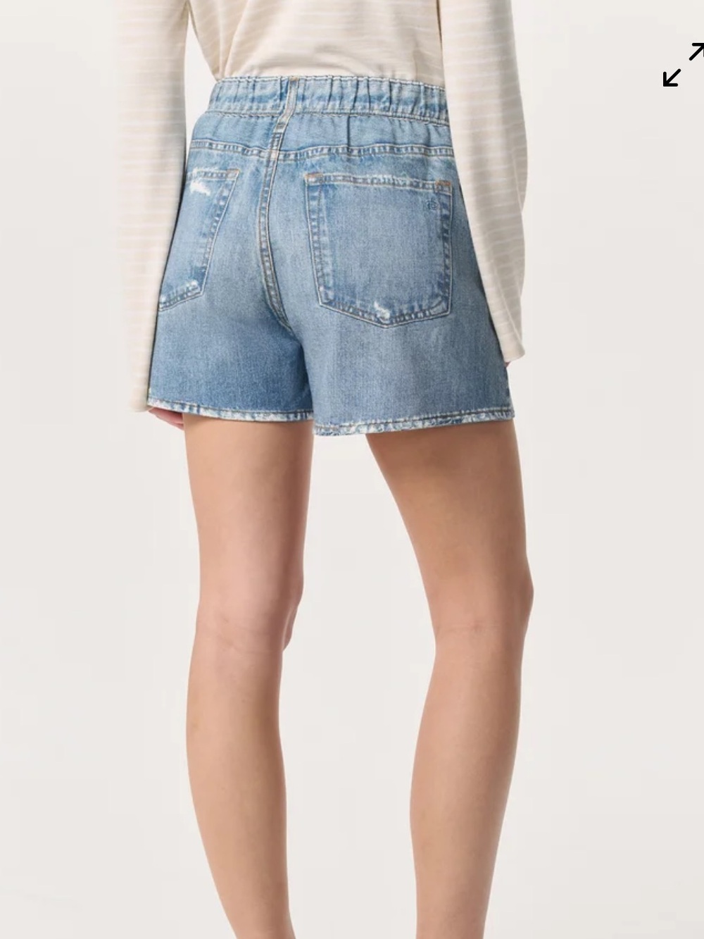 NWOT Rag & Bone Miramar Denim Print Cotton Terry Shorts in Brooke XS - Picture 4 of 13